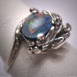 Antique Australian Opal Ring Vintage Retro Art Deco Wedding Estate