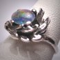 Antique Australian Opal Ring Vintage Retro Art Deco Wedding Estate