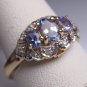 Vintage Tanzanite Diamond Wedding Ring Band Engagement Gemstone 14K