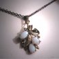 Antique Vintage Australian Opal Pendant Necklace Retro Art Deco 1950