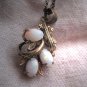 Antique Vintage Australian Opal Pendant Necklace Retro Art Deco 1950