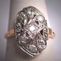 Antique Diamond Wedding Ring Band Vintage Art Deco 20s Engagement Euro