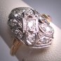 Antique Diamond Wedding Ring Band Vintage Art Deco 20s Engagement Euro