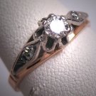 Antique Platinum Diamond Wedding Ring Vintage Art Deco Russian 1930
