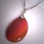 Antique Art Deco Carnelian Necklace Sterling Silver 1920 Retro Pendant
