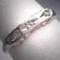 Antique Diamond Wedding Ring Band Vintage White Gold 1950