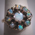 Antique Australian Opal Ring Victorian Art Deco Gold Gilt 1930 Wedding