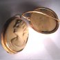 Rare Antique Victorian Lava Cameo Earrings 18K Gold Italian 1830s