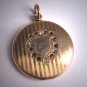 Antique Victorian Gold Locket Pendant Necklace Stones Shield 1890
