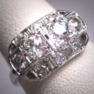 Antique Platinum Diamond Wedding Ring Art Deco 1.10ctw Band Retro 1930