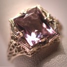 Antique Rose de France Amethyst Ring Victorian Art Deco Wedding c.1920