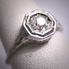 Antique Diamond Wedding Ring Vintage Art Deco Edwardian 18K 1920