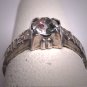 Antique White Sapphire Paste Wedding Ring Floral Vintage Art Deco 1920