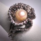 Antique Pearl Ring Vintage Retro Art Deco Modernism Wedding Estate 50s