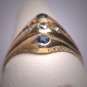 Antique Sapphire Diamond Wedding Ring Edwardian Art Deco 14K Vintage Engagement 1910