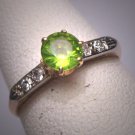 Antique Peridot Diamond Wedding Ring Art Deco 14K Vintage 20s Digital Price: 1485.00