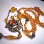 Antique Victorian Citrine Necklace Art Deco Czech 1920 Wedding