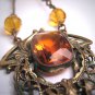 Antique Victorian Citrine Necklace Art Deco Czech 1920 Wedding