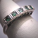 Antique Emerald Wedding Ring Band Vintage Art Deco Palladium 1930s