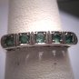 Antique Emerald Wedding Ring Band Vintage Art Deco Palladium 1930s
