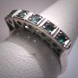 Antique Emerald Wedding Ring Band Vintage Art Deco Palladium 1930s