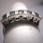 Antique Emerald Wedding Ring Band Vintage Art Deco Palladium 1930s