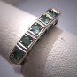 Antique Emerald Wedding Ring Band Vintage Art Deco Palladium 1930s