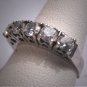 Antique White Sapphire Wedding Ring Band Vintage Art Deco Vintage