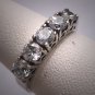Antique White Sapphire Wedding Ring Band Vintage Art Deco Vintage