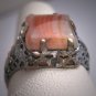 Antique Banded Agate Ring Art Deco Victorian Filigree Vintage 1920