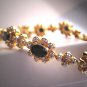 Estate Vintage Sapphire Bracelet Eternity Retro Floral Deco Motif