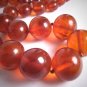 Antique Baltic Amber Necklace Natural Gorgeous Color 20mm Bead 1920s
