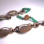 Rare Antique Necklace Art Deco Vintage Czech Jade Green Glass 1920 -30