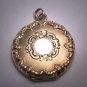 Antique Gold Locket Pendant Necklace Victorian 1920 Chased Design Deco