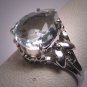 Vintage Aquamarine Platinum Ring Estate Art Deco Antique Wedding