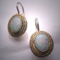 Vintage Australian Opal Garnet Earrings Victorian Georgian Style