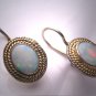 Vintage Australian Opal Garnet Earrings Victorian Georgian Style
