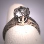 Antique White Sapphire Wedding Ring Vintage Art Deco Engagement 1900