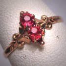 Antique Ruby Wedding Ring Victorian Ornate Gold Vintage c.1900