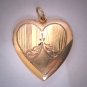 Antique Engraved Gold Locket Heart Victorian Art Deco Pendant 1920