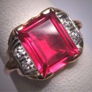 Antique Ruby Diamond Ring Vintage Art Deco Wedding 1920