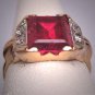 Antique Ruby Diamond Ring Vintage Art Deco Wedding 1920