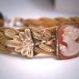 Antique Gold Cameo Bracelet Vintage Victorian Art Deco Yellow Rose 1900