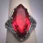 Antique Ruby Ring Wedding Vintage Art Deco Fine Filigree c1920