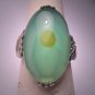 Vintage Australian Jade Ring Retro Art Nouveau Silver Setting c.1920