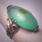 Vintage Australian Jade Ring Retro Art Nouveau Silver Setting c.1920