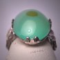 Vintage Australian Jade Ring Retro Art Nouveau Silver Setting c.1920