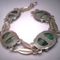 Antique Fine Jewelry Carved Jade Link Bracelet Silver Jadeite Vintage