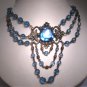 Antique Victorian Sapphire Necklace Art Deco Czech 1920 Wedding Festoon