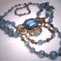 Antique Victorian Sapphire Necklace Art Deco Czech 1920 Wedding Festoon